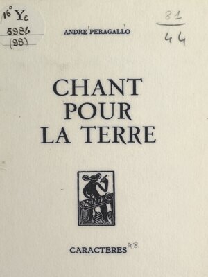 cover image of Chant pour la terre